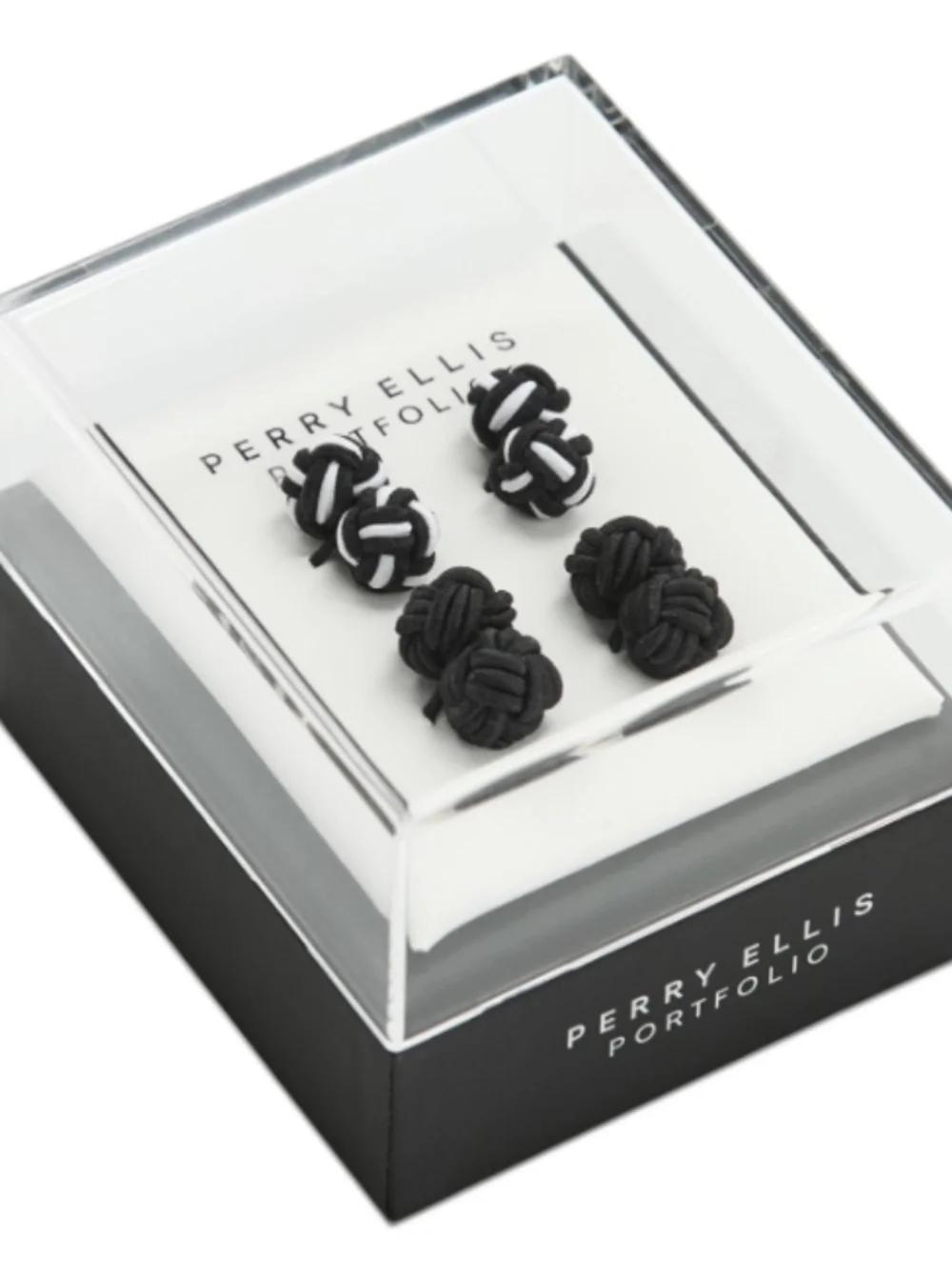 Perry Ellis Portfolio Men's Silk Knot Cufflinks - Navy NWT